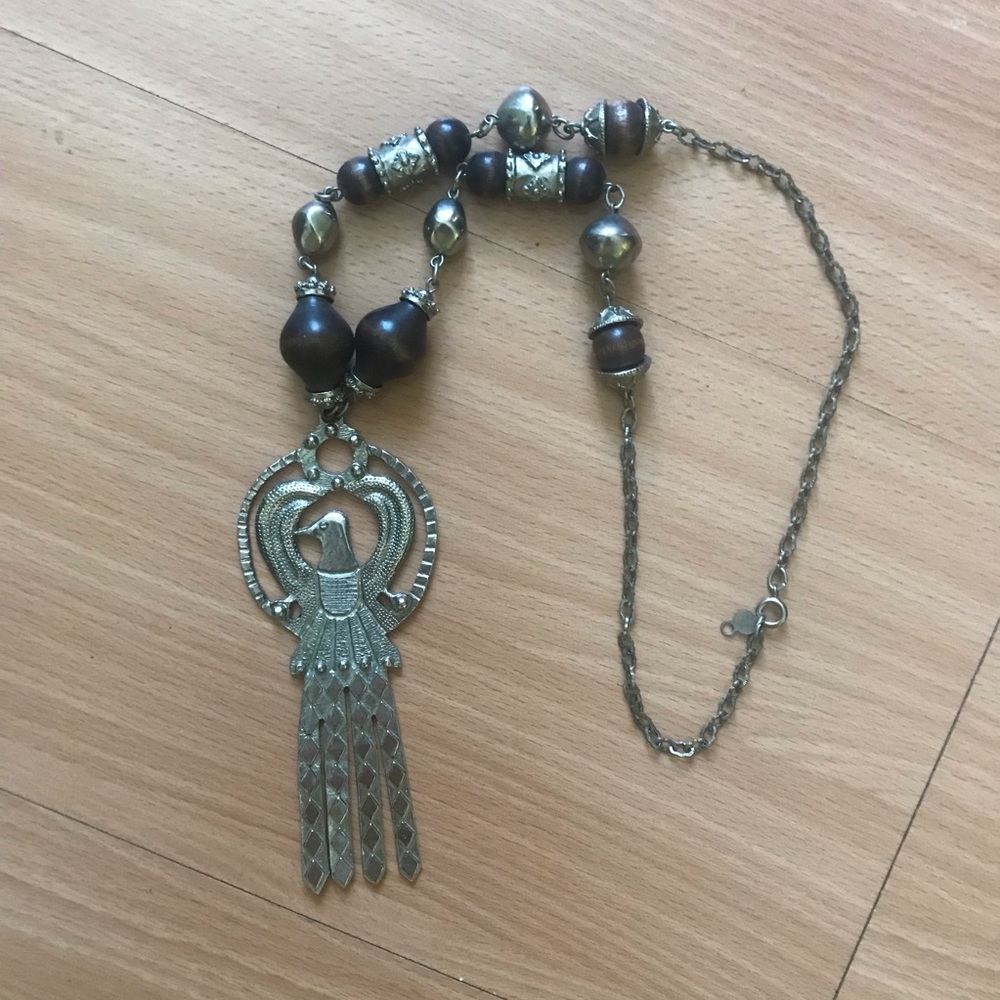 Unique vintage eagle statement necklace